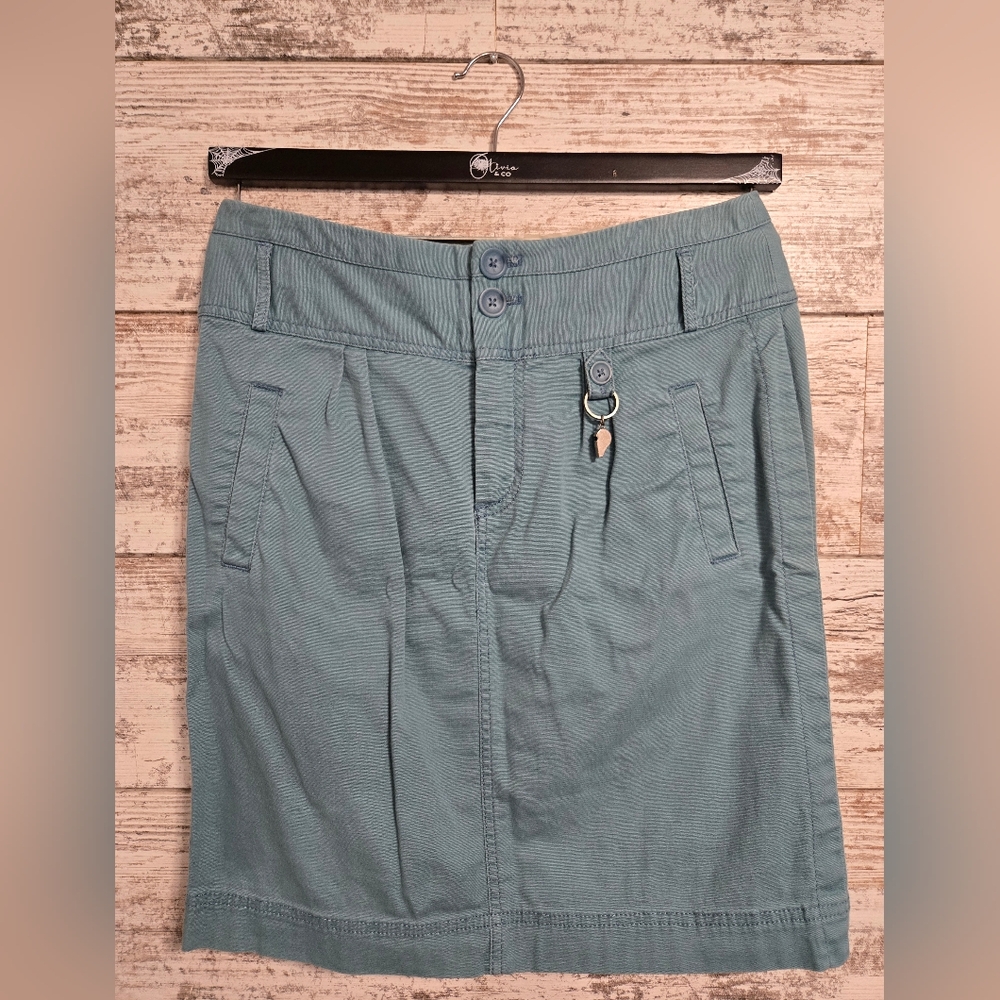 Cidra BY Anthropologie Size 6 MINI Teal Skirt.